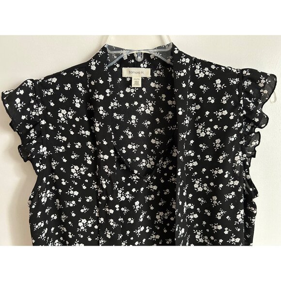 Women Tamara H. Floral Blouse with Tie Neck Size M - Picture 3 of 7